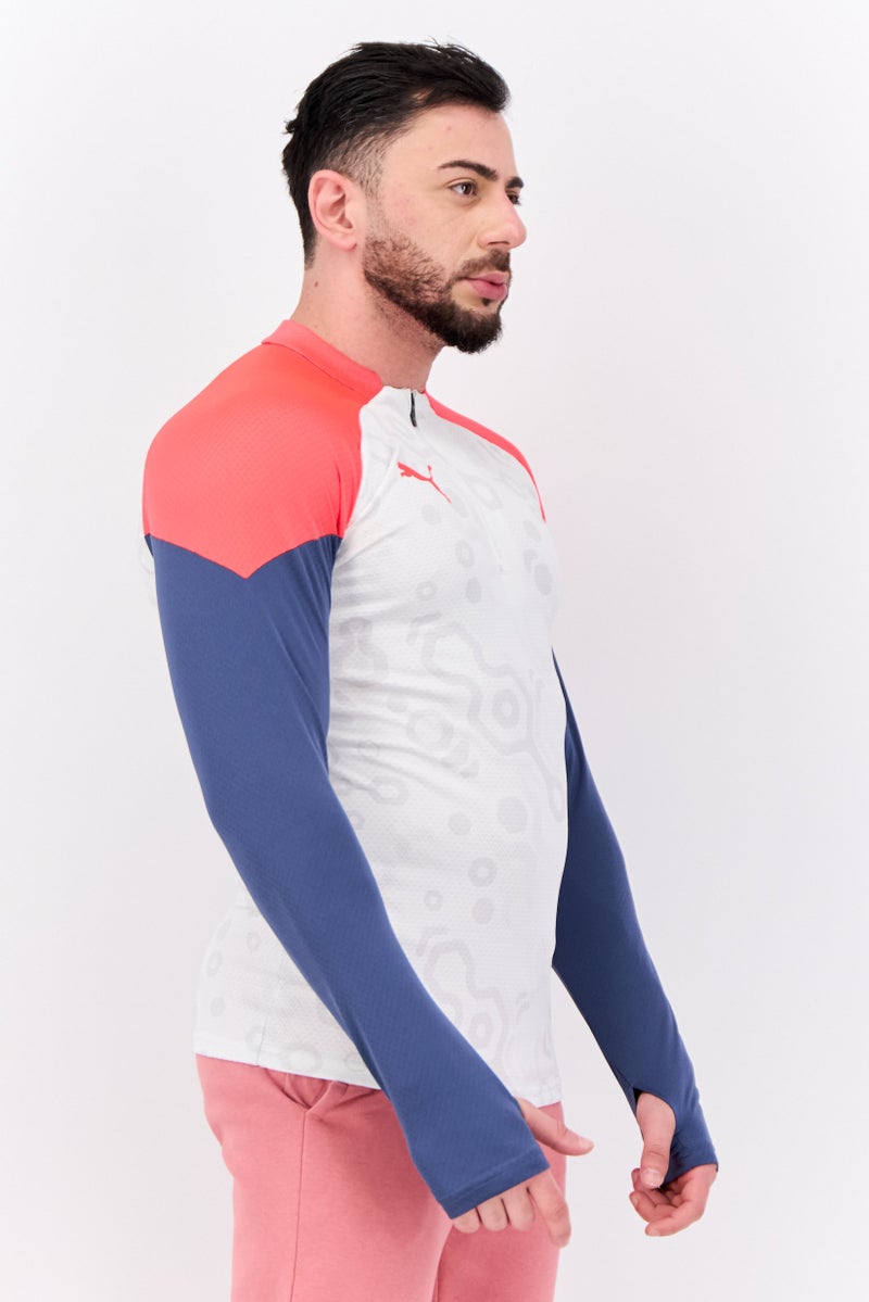 PUMA قميص تدريب بأكمام طويلة للرجال بتصميم نحيف، مجموعة بيضاء - Image 2