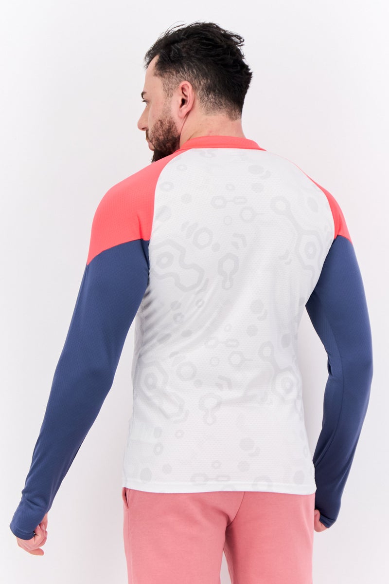 PUMA قميص تدريب بأكمام طويلة للرجال بتصميم نحيف، مجموعة بيضاء - Image 3