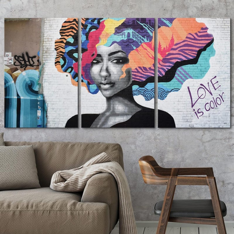 wall26 Love is Color Triptych Canvas Print Set - Image 2