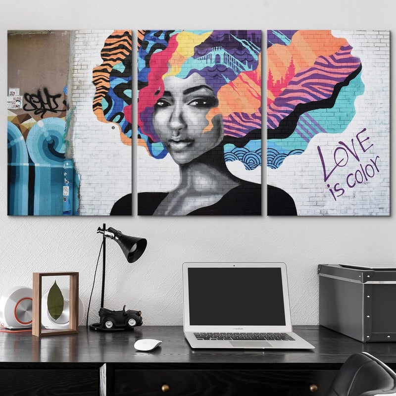 wall26 Love is Color Triptych Canvas Print Set - Image 3