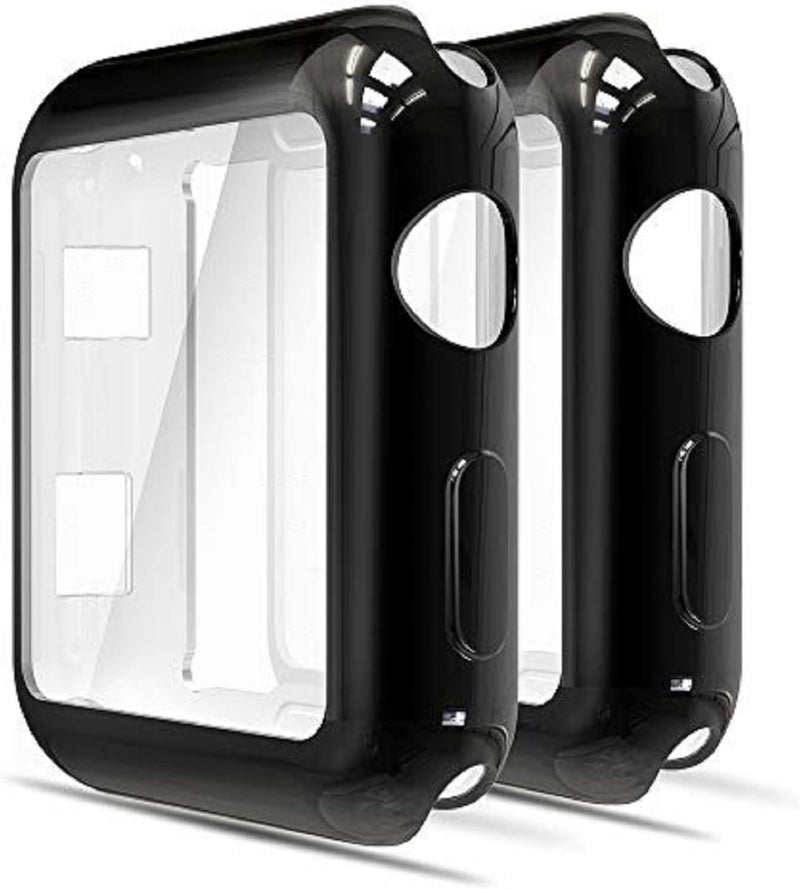Simpeak 2PACK Soft Screen Protector Case Compatible with Apple Watch Series 10 9 Ultra 8 7 6 5 4 3 2 138mm 42mm 40mm 44mm 41mm 45mm 42mmSeries 10 46mm 49mm Black 38mmSeries 123 - Image 1