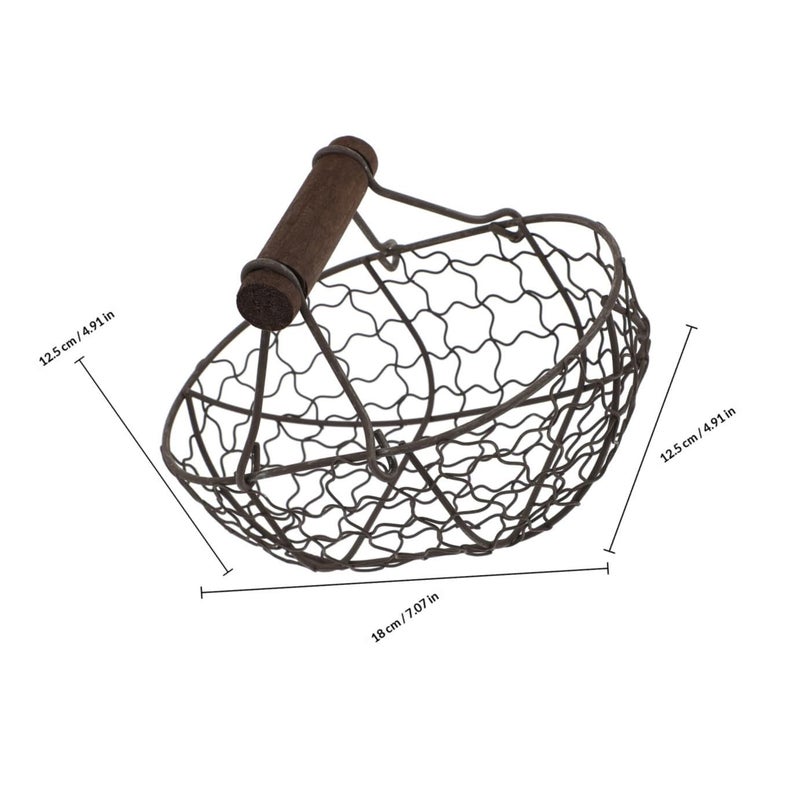 Sturdy Portable Iron Wire Bread Fruit Basket with Handle Random Color Kitchen Storage - Image 3