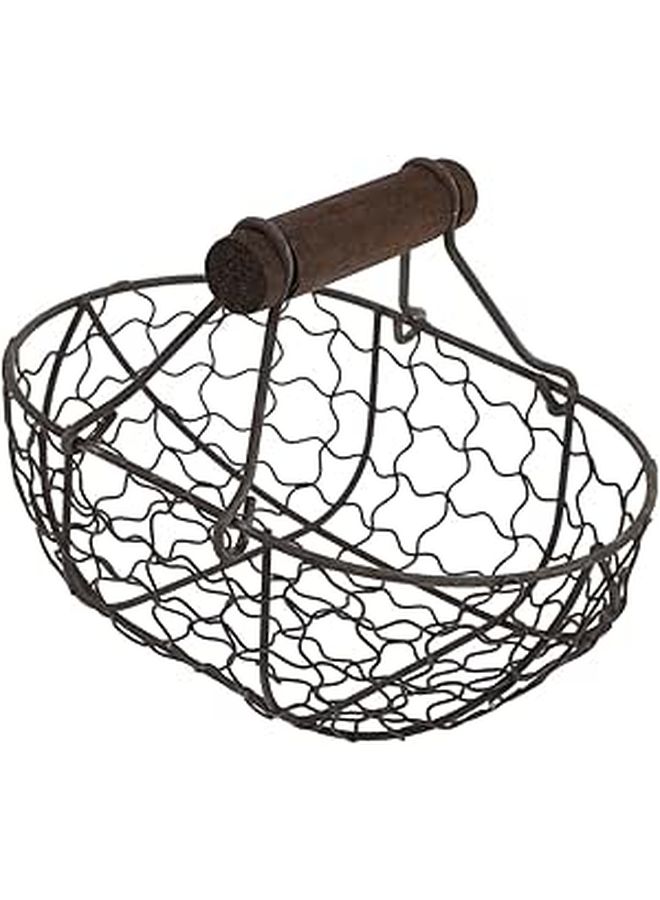 Sturdy Portable Iron Wire Bread Fruit Basket with Handle Random Color Kitchen Storage - Image 1