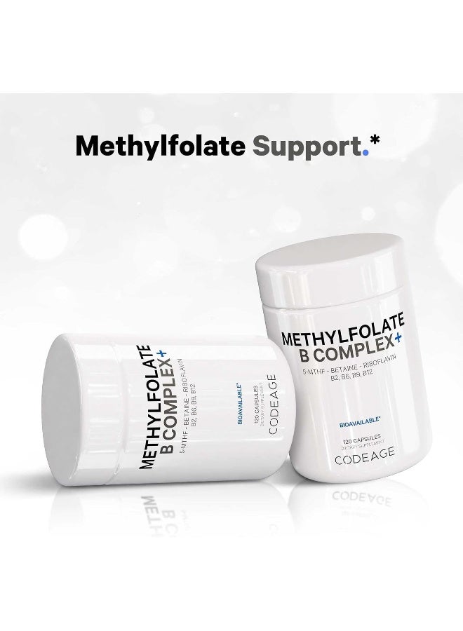Codeage Methyl-Elite Methylation Supplements - 5 Mthf, Methylcobalamin 1000Mcg Methylated Vitamin B12, Riboflavin, Betaine, Vitamins B6, Methylfolate, Methylation Cycle Mthfr - 2 Months - 120 Capsules - Image 4