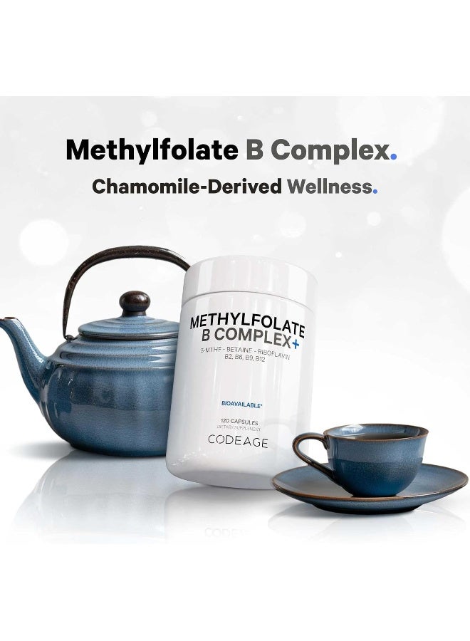 Codeage Methyl-Elite Methylation Supplements - 5 Mthf, Methylcobalamin 1000Mcg Methylated Vitamin B12, Riboflavin, Betaine, Vitamins B6, Methylfolate, Methylation Cycle Mthfr - 2 Months - 120 Capsules - Image 3