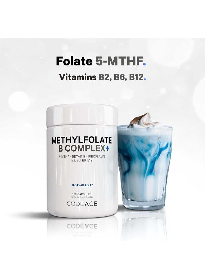 Codeage Methyl-Elite Methylation Supplements - 5 Mthf, Methylcobalamin 1000Mcg Methylated Vitamin B12, Riboflavin, Betaine, Vitamins B6, Methylfolate, Methylation Cycle Mthfr - 2 Months - 120 Capsules - Image 5