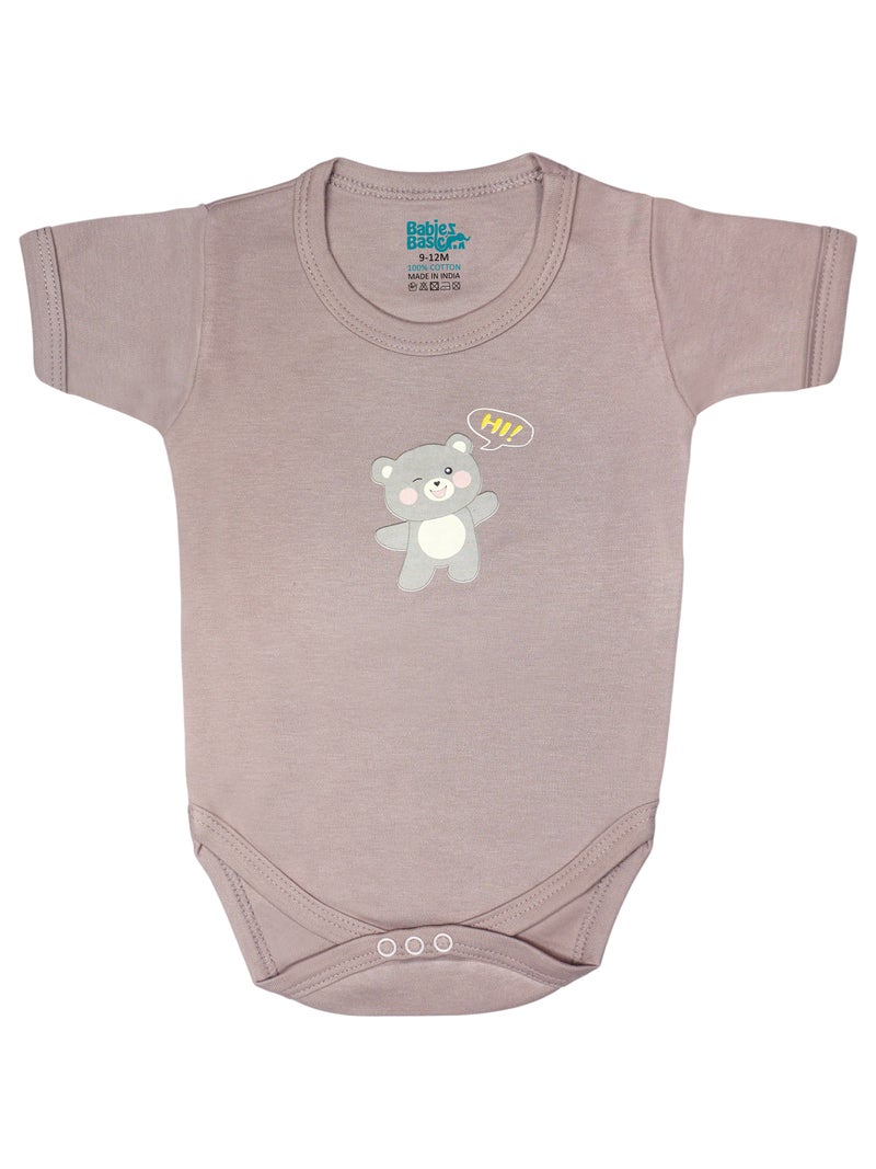 Babies Basic 5 piece Unisex 100% Cotton Sets include Bib, Romper, Mittens, Cap and Sleepsuit/Jumpsuit - Image 3