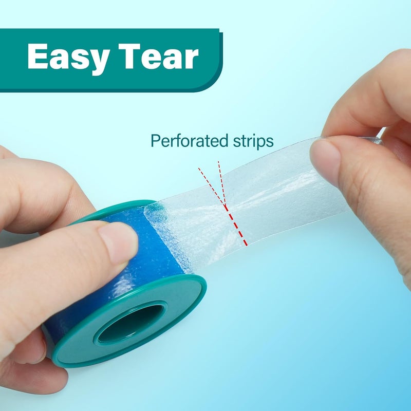 LotFancy Medical Silicone Tape 2Rolls 155 Yds Waterproof Adhesive Surgical Tape Soft Skin Tapes for First Aid Wound Bandage and Sensitive Skin - Image 5
