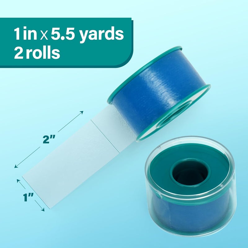 LotFancy Medical Silicone Tape 2Rolls 155 Yds Waterproof Adhesive Surgical Tape Soft Skin Tapes for First Aid Wound Bandage and Sensitive Skin - Image 4