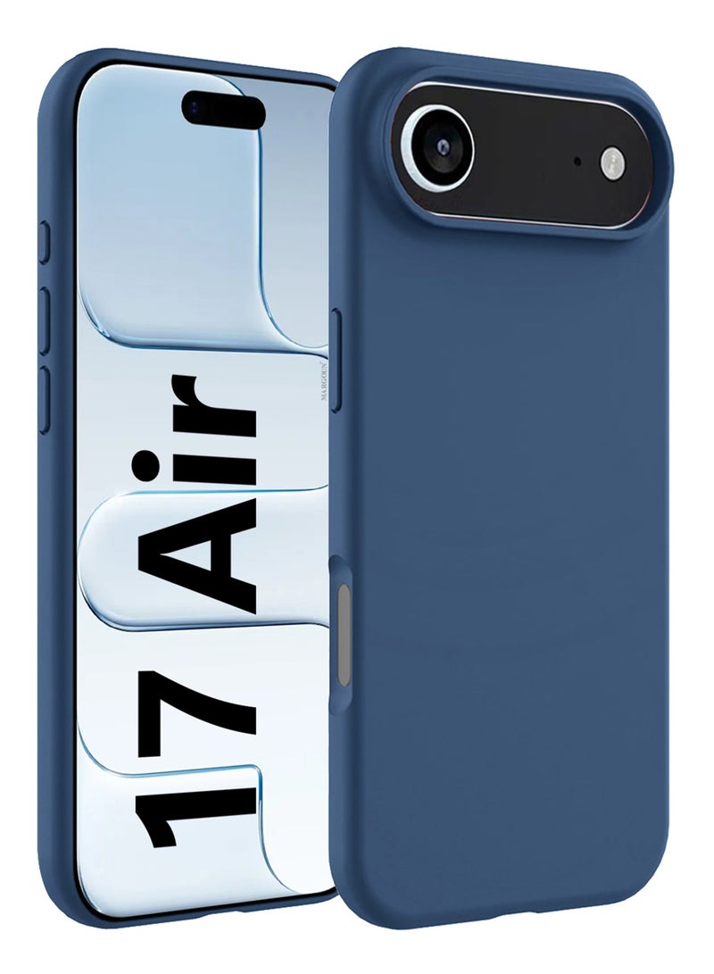 Silicone Protective Phone Case for iPhone 17 Air - Soft Anti-Scratch Microfiber Lining Ultra Slim Drop Protection Phone Cover - Blue - Image 1