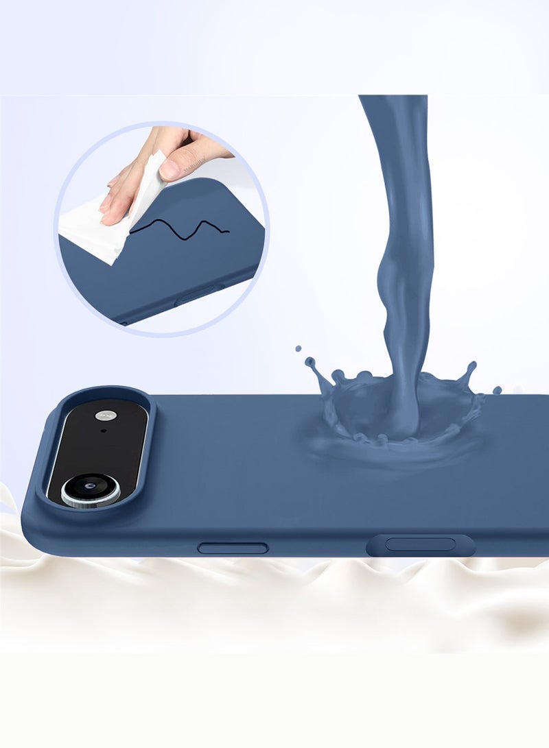 Silicone Protective Phone Case for iPhone 17 Air - Soft Anti-Scratch Microfiber Lining Ultra Slim Drop Protection Phone Cover - Blue - Image 4