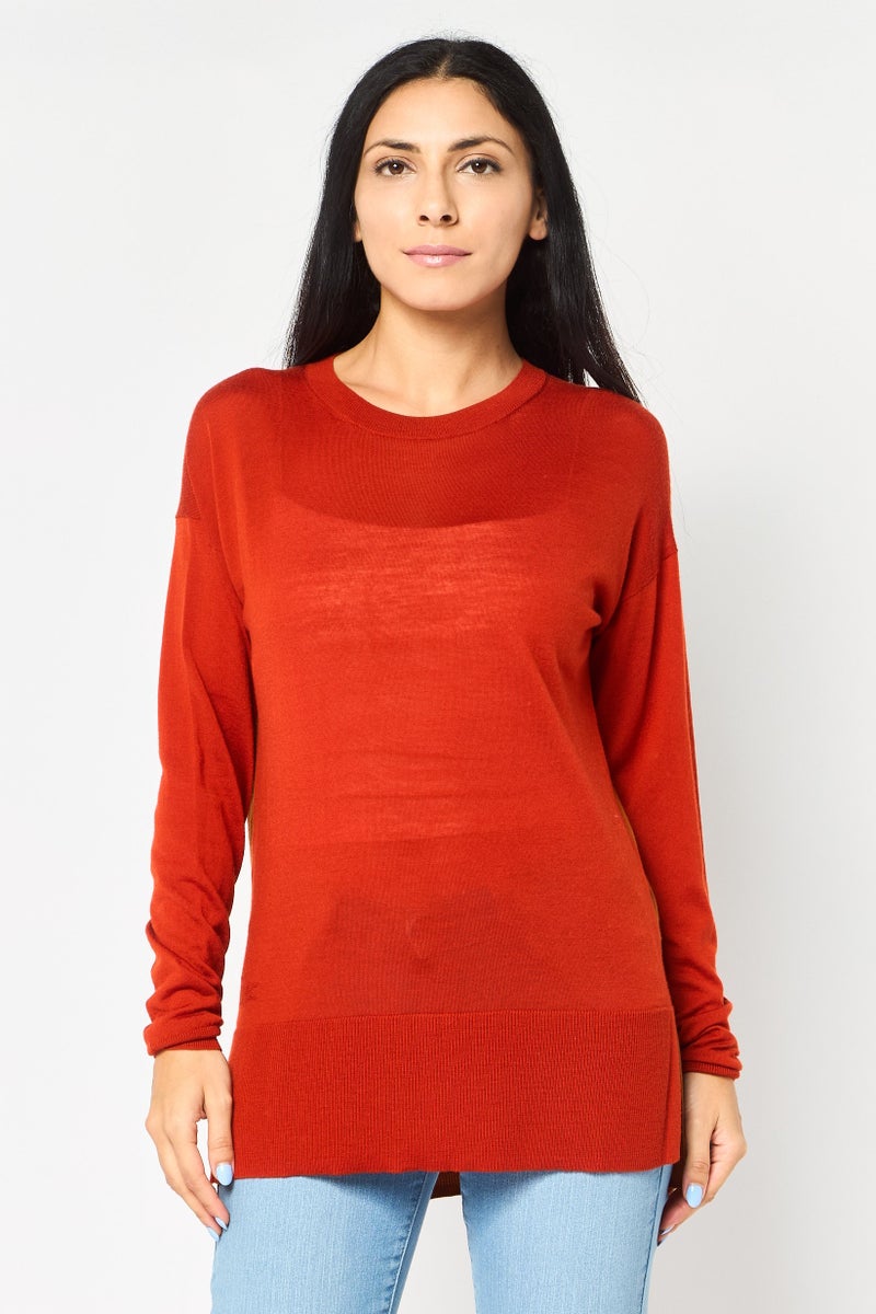 LACOSTE Women Round Neck Textured Sweater, Multicolor - Image 1