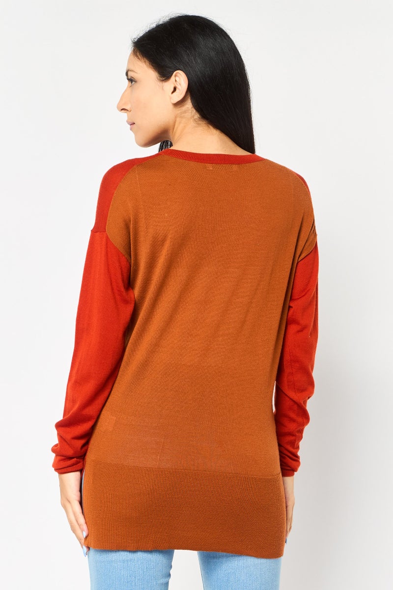 LACOSTE Women Round Neck Textured Sweater, Multicolor - Image 4