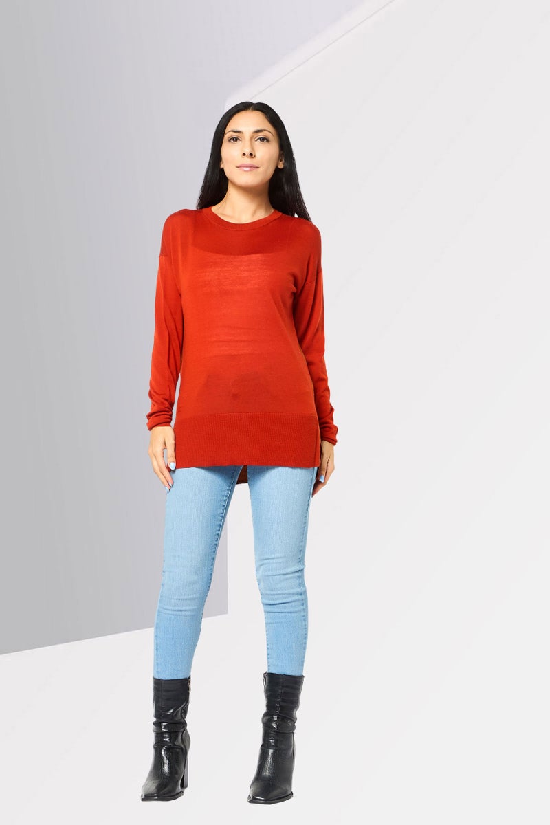 LACOSTE Women Round Neck Textured Sweater, Multicolor - Image 2