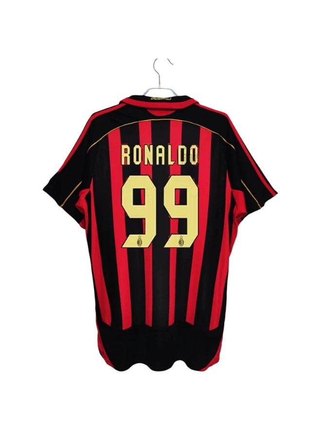 Ronaldo ميلان المنزل قصيرة الأكمام الرجعية لكرة القدم موحدة #99 رونالدو كرة القدم جيرسي هدية للجماهير والأصدقاء - Image 1