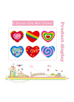 Y&D 300 Pieces Mini Erasers for Kids Bulk Assorted Novelty Heart Pencil Classroom Valentine's Day Party Favor Home School Work Rewards Gift  - Image 2