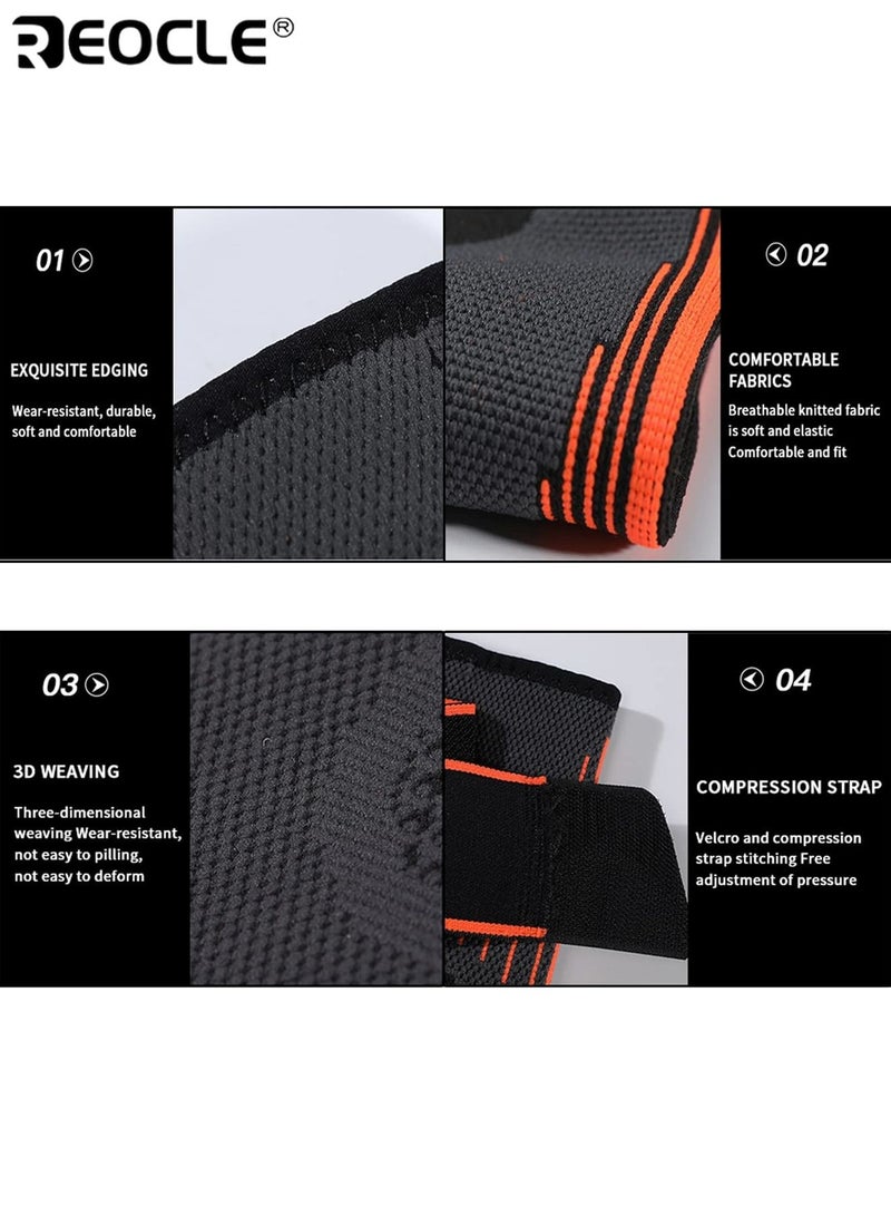 REOCLE 2PCS Elbow Brace Adjustable Compression Sleeve for Men and Women for Workout Basketball Tennis Pain Relief from Tendonitis Arthritisdeal for Workout Basketball Golf Tennis for Men and Women  (Size M) - Image 3
