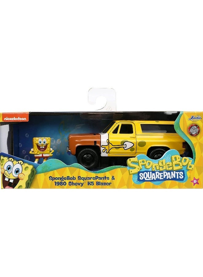 JADA Jada Nickelodeon SpongeBob SquarePants 1980 Chevy K5 Blazer Die-cast Car (1:32, Yellow)  - Image 1