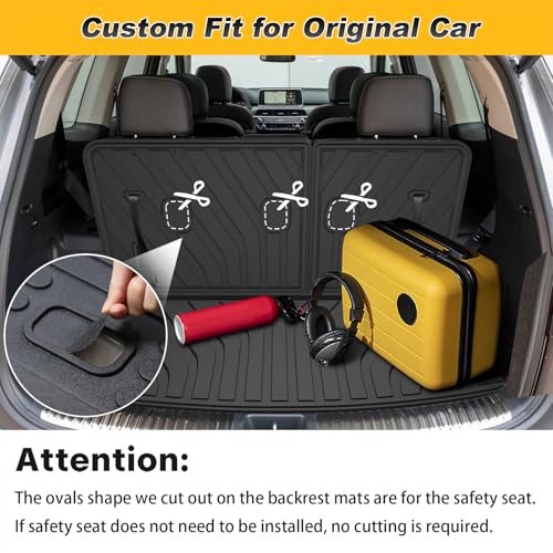 TTX LIGHTING Cargo Liner & Backrest Mat Fit for Kia Telluride 2020-2025: Cargo Mat with Backrest Mat Behind 3rd Row Back Seat Protector - All Weather Protection Trunk Mat with Back Seat Cover Telluride Accessories - Image 5