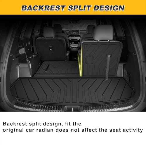 TTX LIGHTING Cargo Liner & Backrest Mat Fit for Kia Telluride 2020-2025: Cargo Mat with Backrest Mat Behind 3rd Row Back Seat Protector - All Weather Protection Trunk Mat with Back Seat Cover Telluride Accessories - Image 3