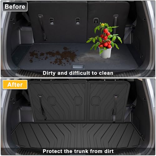 TTX LIGHTING Cargo Liner & Backrest Mat Fit for Kia Telluride 2020-2025: Cargo Mat with Backrest Mat Behind 3rd Row Back Seat Protector - All Weather Protection Trunk Mat with Back Seat Cover Telluride Accessories - Image 2