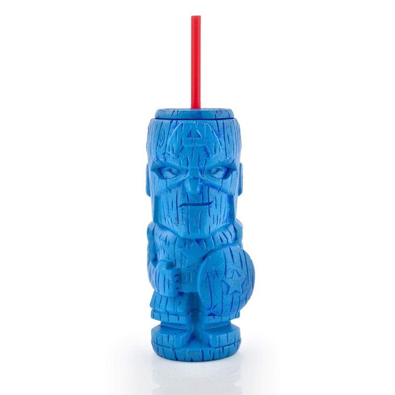 Captain America Captain America Geeki Tikis Marvel Tumbler | Official Marvel Collectible Plastic Tiki Style Cup | Holds 19 Ounces - Image 1
