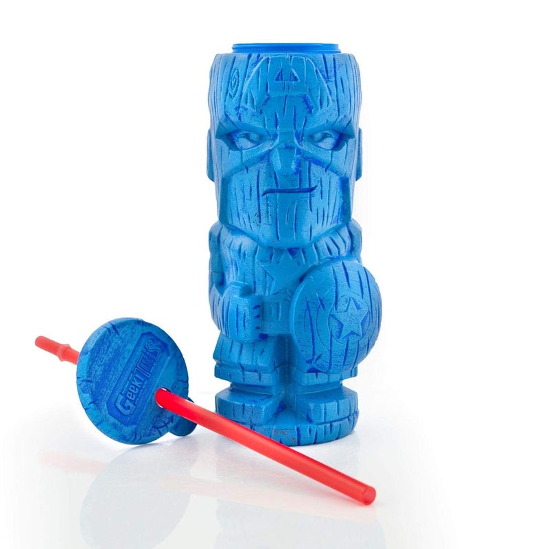 Captain America Captain America Geeki Tikis Marvel Tumbler | Official Marvel Collectible Plastic Tiki Style Cup | Holds 19 Ounces - Image 5