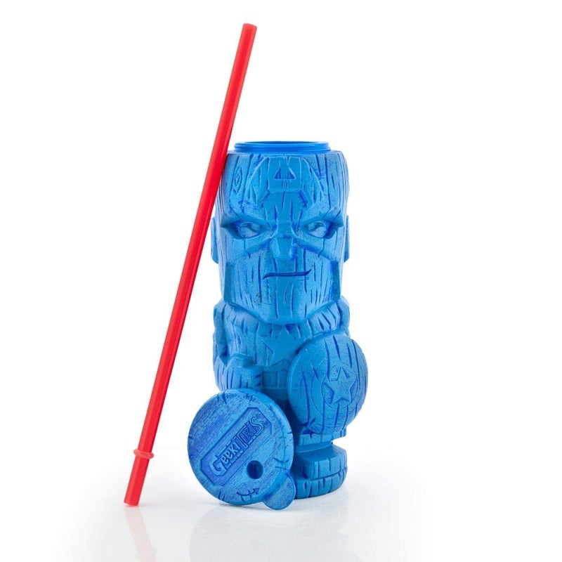 Captain America Captain America Geeki Tikis Marvel Tumbler | Official Marvel Collectible Plastic Tiki Style Cup | Holds 19 Ounces - Image 4