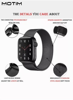Motim Stainless Steel Milanese Loop Apple Watch Band 38mm/40mm/41mm, iWatch Replacement Band Apple Watch Strap, Magnetic Mesh Loop Metal Strap Wrist Band for SE Ultra Series 10/9/8/7/6/5/4/3/2/1  - Image 2