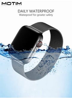 Motim Stainless Steel Milanese Loop Apple Watch Band 38mm/40mm/41mm, iWatch Replacement Band Apple Watch Strap, Magnetic Mesh Loop Metal Strap Wrist Band for SE Ultra Series 10/9/8/7/6/5/4/3/2/1  - Image 4