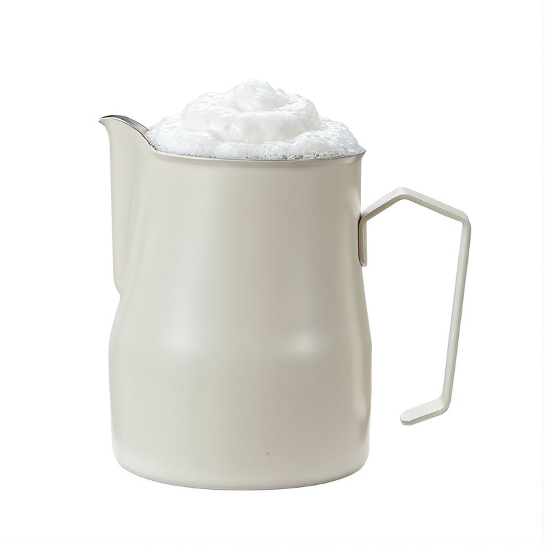 White Milk Frothing Pitcher 500ml For Cafe Shop Office Kitchen Barista Use - Image 2