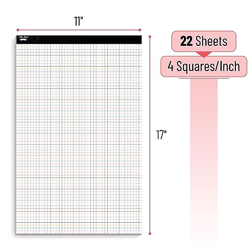 Mr. Pen Mr Pen Graph Paper Pad 17x11 Inches 4x4 4 Squares per Inch 22 Sheets Ideal for Math Graphing and Sketching Grid Paper for Students Engineers Artists - Image 3