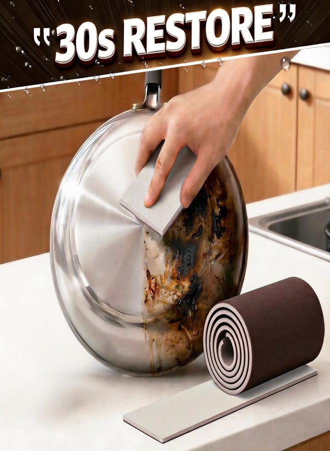 Dr.WOW Carborundum Heavy Duty Scouring Sponges - Fiberglass-Free Nano Rust Eraser for Pots, Pans, Grill, Oven Racks & Sink Stains (3.5" x 40" SlimClever Roll) - Image 5