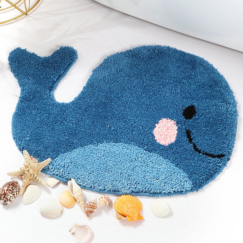 1Pc Lovely Whale Pattern Door Floor Mat Cartoon Anti-Skid Foot Pad Doormat Home Kitchen Bathroom Entry Clean Mat ( ) - Image 2