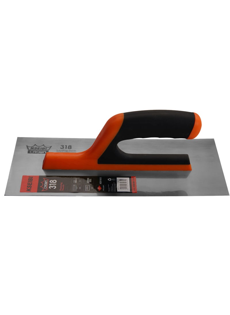 KSEIBI Crown Plastering Trowel/Progrip, High Quality Tool Steel, Completely Flat Blade with Eased Edge, Surface Polishing Knife, Plastering Surface is Smooth, Plastering Tool, Ergonomic Trowel.  - Image 1