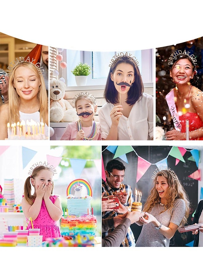 Fazza Birthday Queen Straps and Rhinestone Headband Set, Girls Birthday Crown, Gold Glitter Birthday Headband, Women Birthday Party Supplies Gift - Image 4