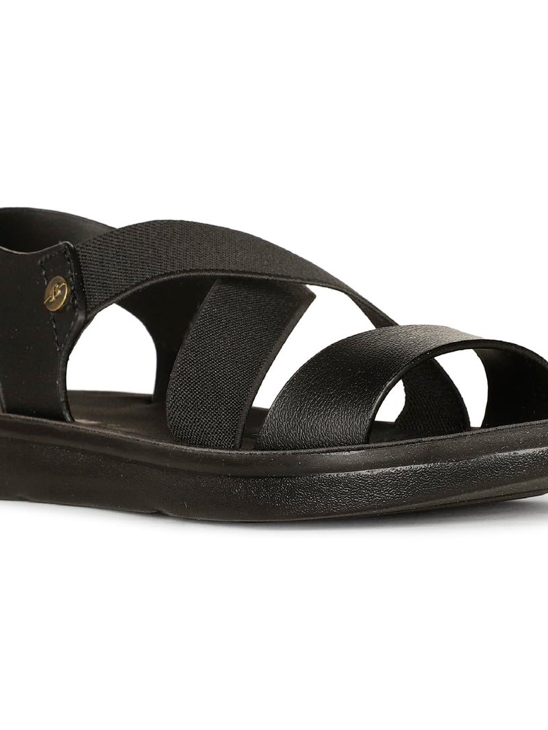 Bata Women's AERIAL SANDAL FLAT Casual Sandal's BLACK - 3 UK (5616906) - Image 5