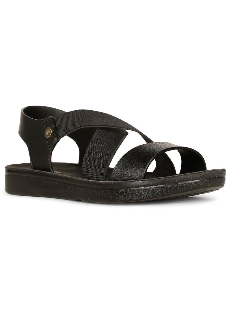 Bata Women's AERIAL SANDAL FLAT Casual Sandal's BLACK - 3 UK (5616906) - Image 1