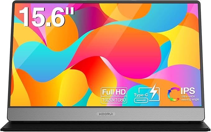 KOORUI 15.6 Inch IPS FHD Portable Monitor 60Hz Built-in Dual Speaker - Image 1