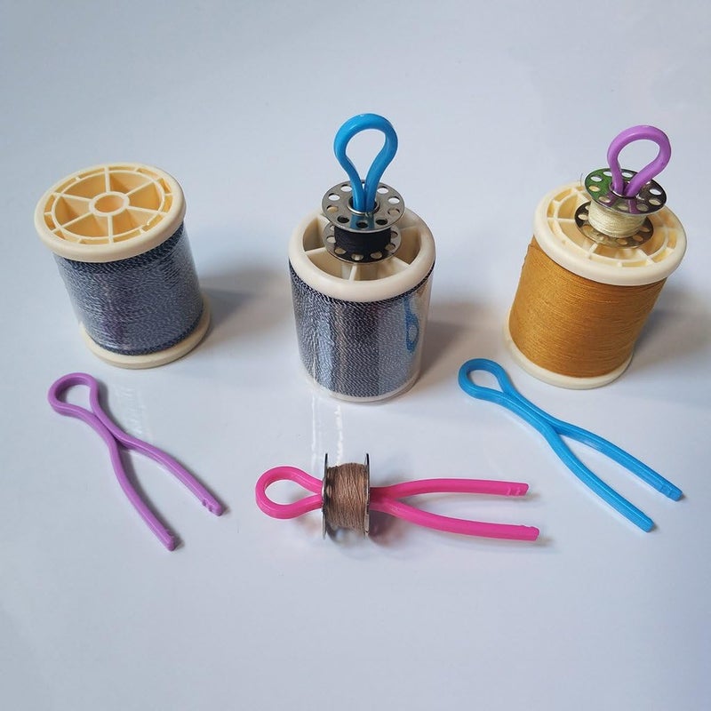 klarako 30 Piece Colorful Plastic Sewing Bobbins Clips Clamp Thread Spool Clip - Image 4