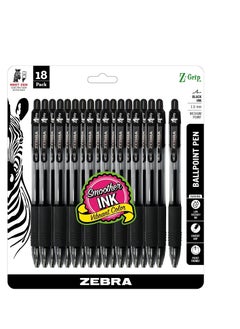 ZEBRA Zebra Pen Z-Grip Retractable Ballpoint Pen, Medium Point, Black Ink, 18-Pack, Model Number: 22218  - Image 1