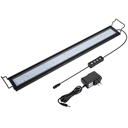 hygger 16W Full Spectrum Aquarium Light with Aluminum Alloy Shell Extendable Brackets White Blue Red LEDs External Controller for Freshwater Fish Tank 2430 inch - Image 1