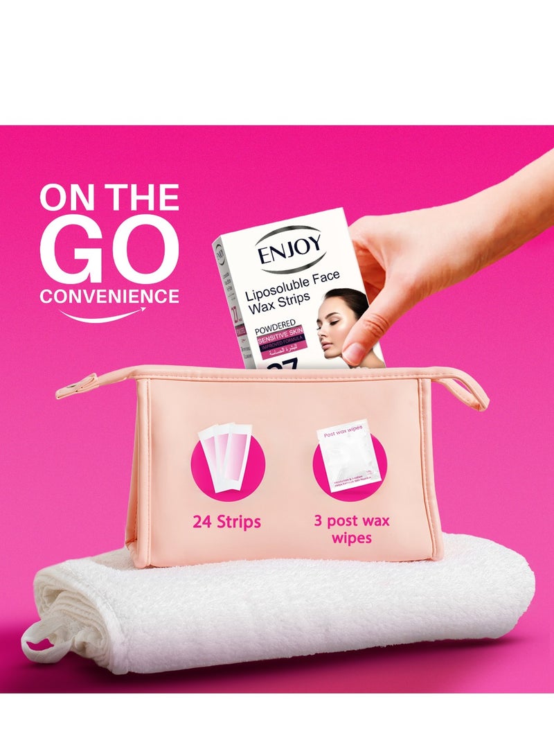 إنجوي شرائح شمعية لإزالة شعر الوجه للبشرة الحساسة - إزالة فعالة ونعومة تدوم طويلًا - 27 شريحة - Image 4