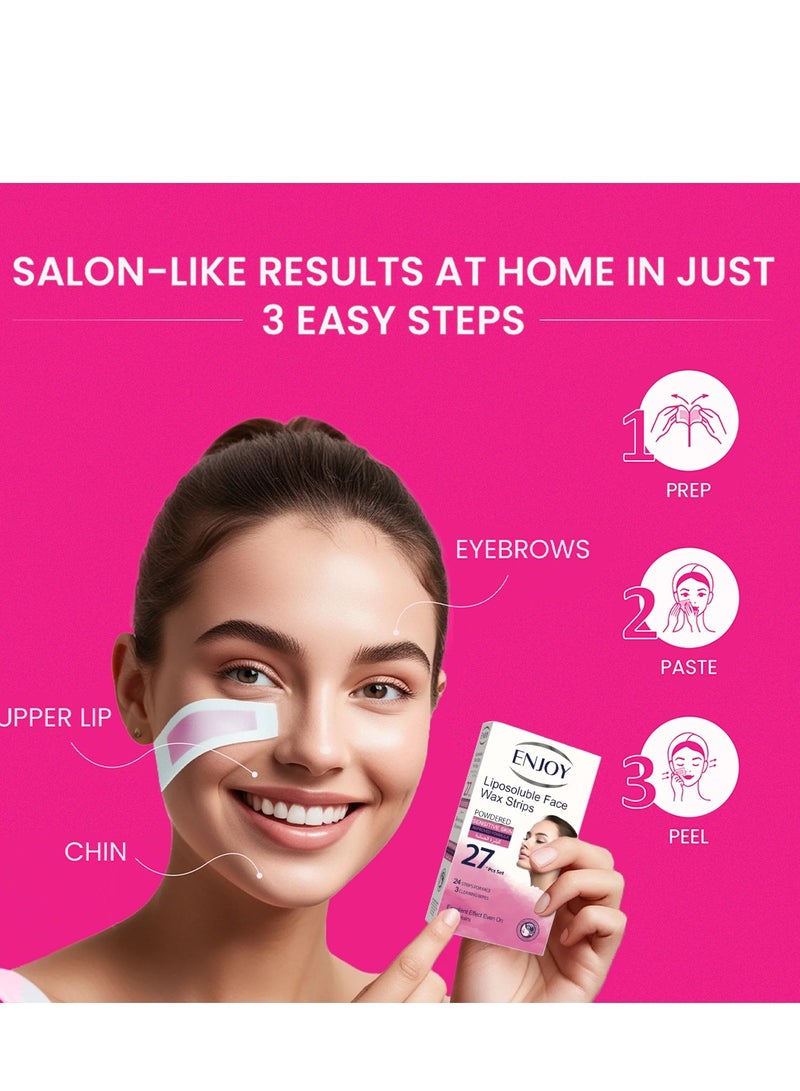 إنجوي شرائح شمعية لإزالة شعر الوجه للبشرة الحساسة - إزالة فعالة ونعومة تدوم طويلًا - 27 شريحة - Image 5
