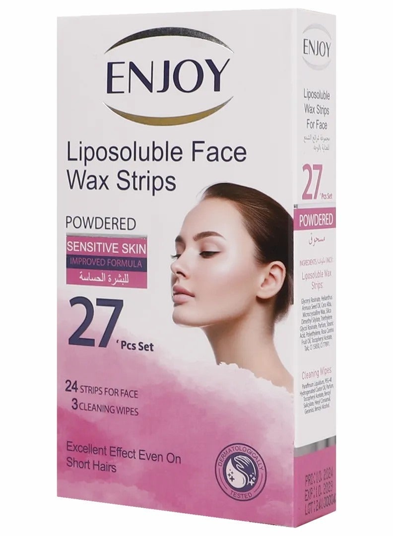 Enjoy Liposoluble Face Wax Strips for Sensitive Skin – Effective Facial Hair Removal – 27PCS - Image 2