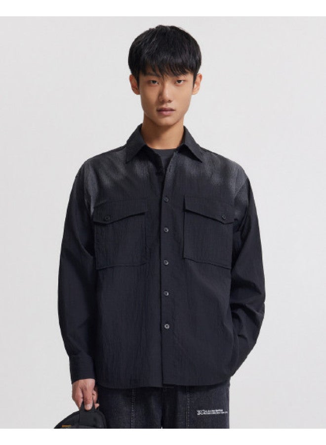 Cabbeen Men's Shirt With Large Chest Pocket Design, Casual Long Sleeve Shirt For Autumn - Image 1