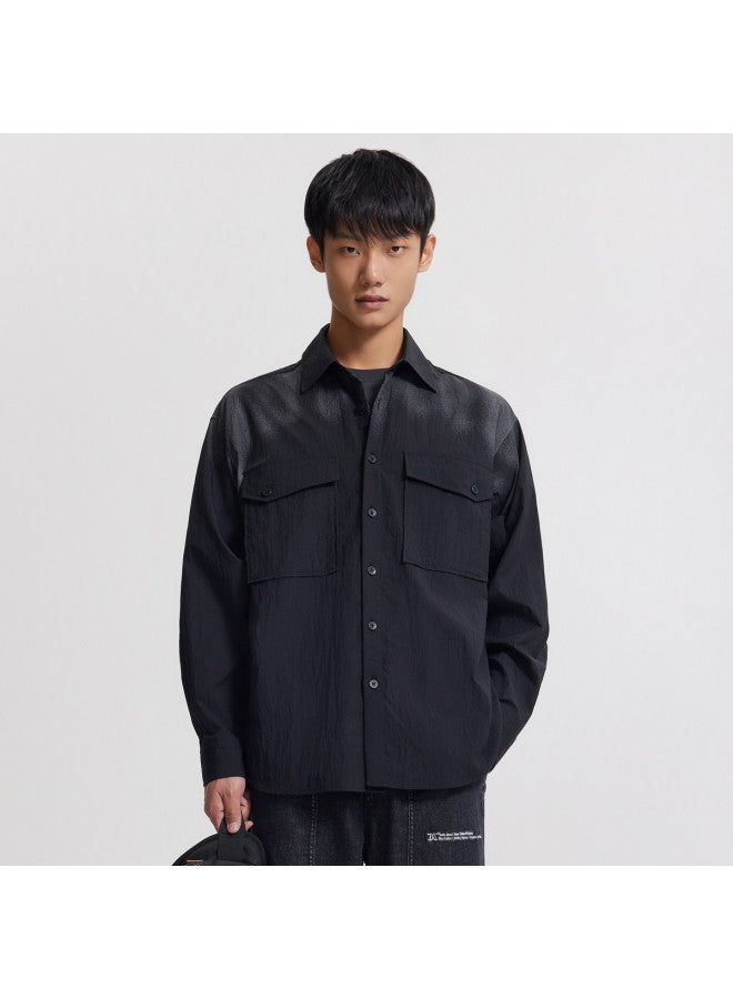 Cabbeen Men's Shirt With Large Chest Pocket Design, Casual Long Sleeve Shirt For Autumn - Image 2