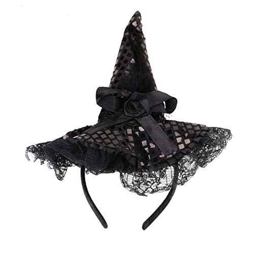 BinaryABC Halloween Witch Hat Headband for Halloween Costume Dress up Party Supplies106 9inchBlack - Image 1