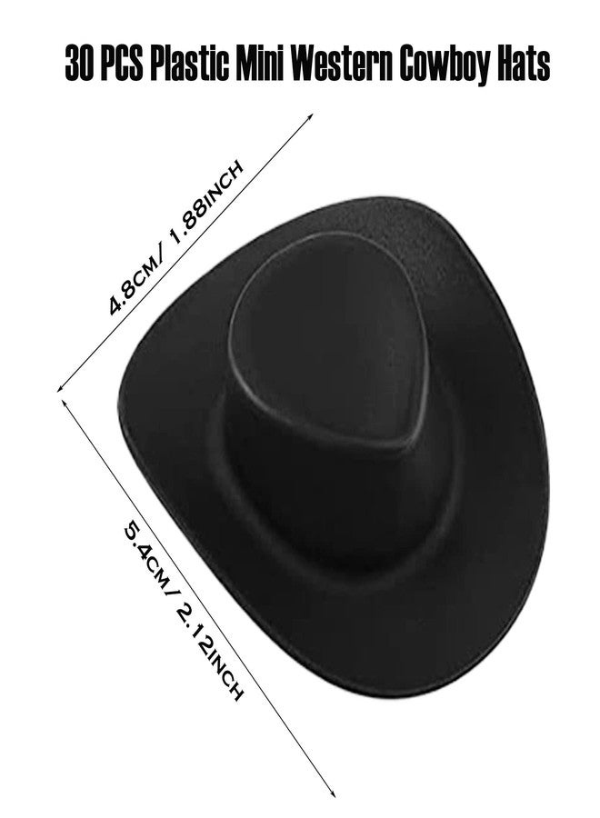 Cayway Plastic Mini Hats, 30 PCS Miniature Cute Hat Plastic Cute , Minihouse Decoration, Party Accessories (Black) - Image 2