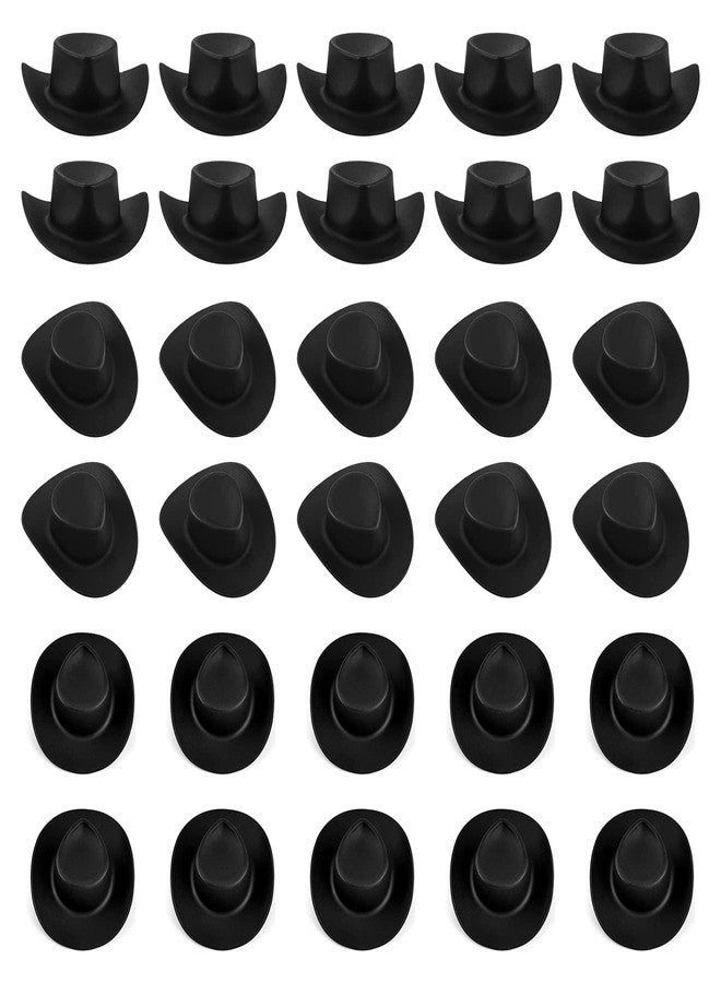 Cayway Plastic Mini Hats, 30 PCS Miniature Cute Hat Plastic Cute , Minihouse Decoration, Party Accessories (Black) - Image 1